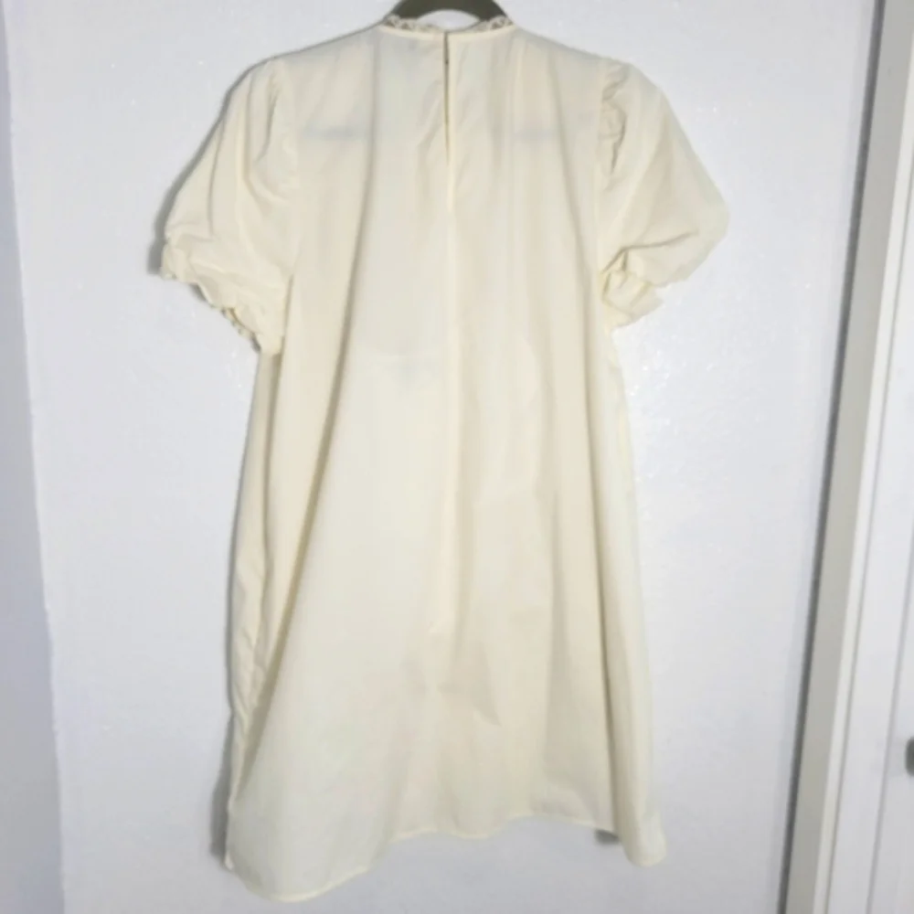 J Crew Lace Trim Pintuck Dress CJ496 Ivory NWT Romantic